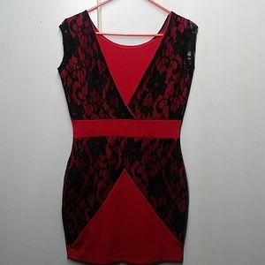 Medium Red Lacey Curvey Dress.